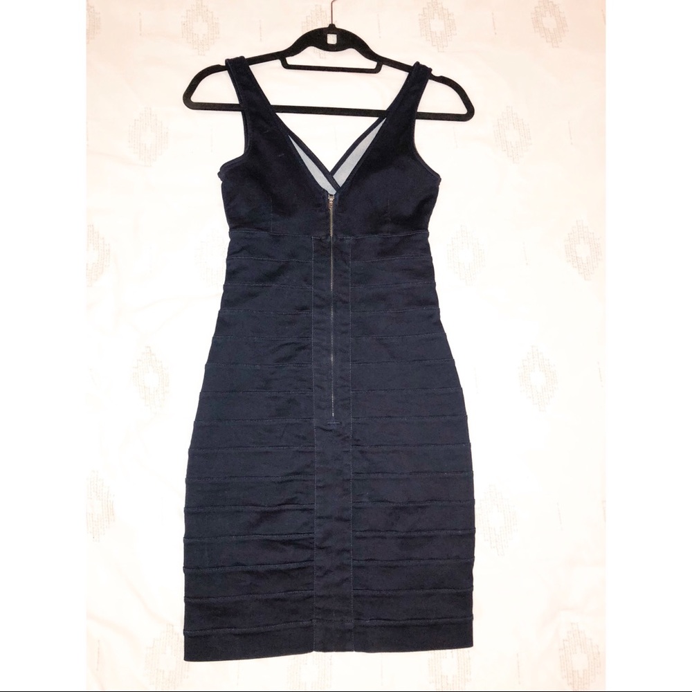 EXPRESS dark denim body hugging dress - Picture 2 of 4